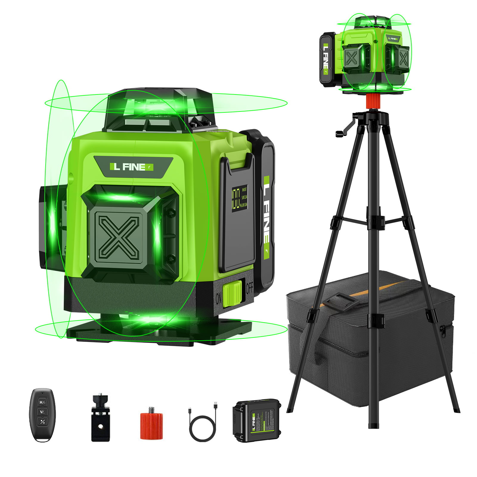 Industrial Laser Level - Poziom lasera samopoziomujący poziomy pionowy krzyż