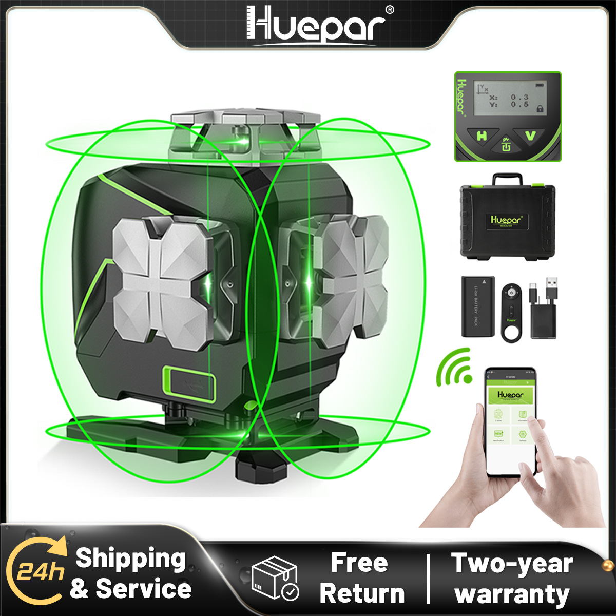 Huepar S04CG-A 16 Linii 4D Las – Industrial Laser Level recenzja i cena