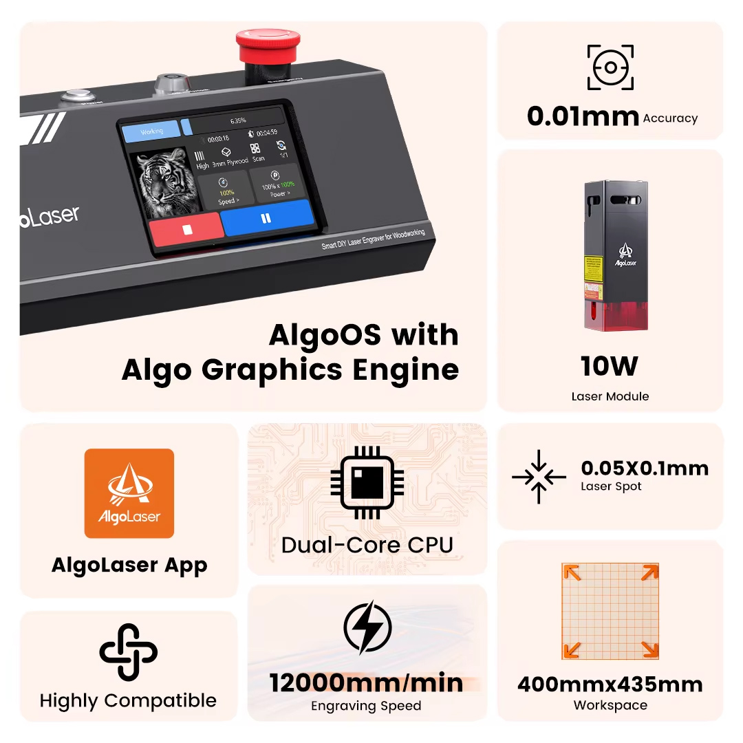 Algolaser DIY Table 40*43cm CN – Industrial Laser Engraver For Metal recenzja i cena