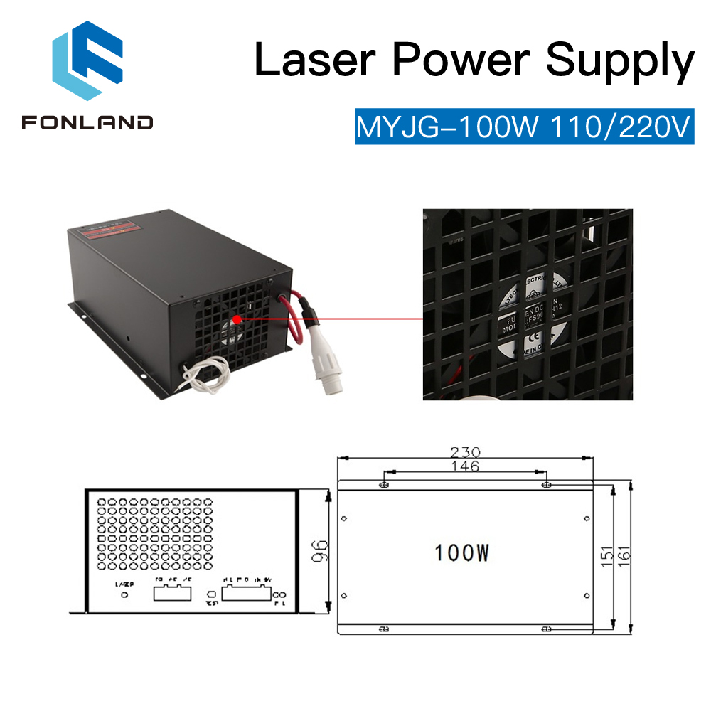 Zasilacz laserowy CO2 100W Fon – Laser Tube Replacement recenzja i cena