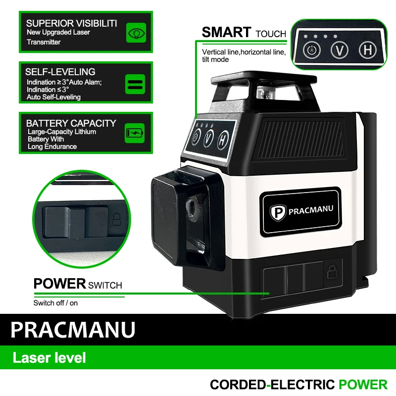 Pracmanu Mini 12 linii 3D Pozi – Industrial Laser Level recenzja i cena