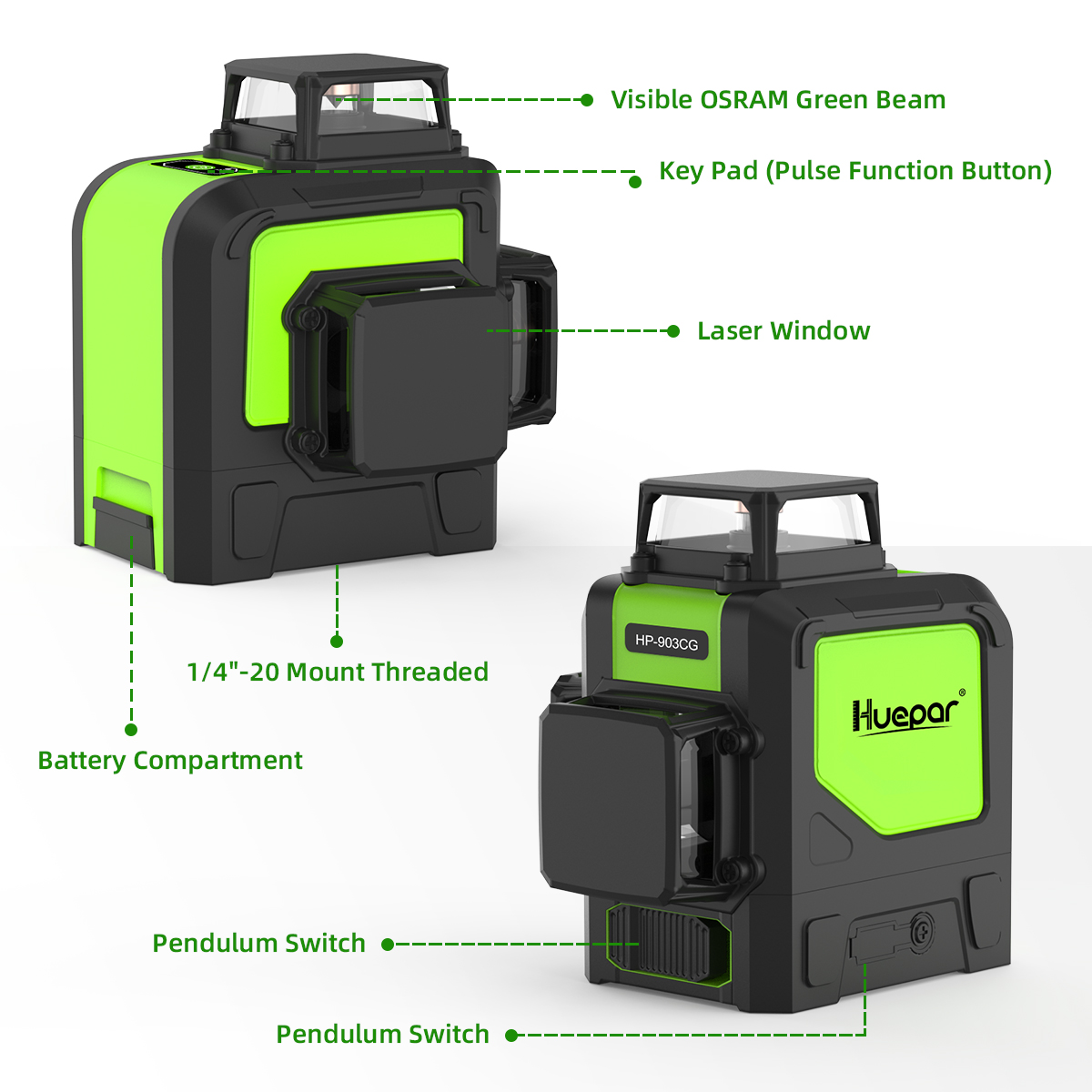 Huepar 903CG Zestaw 12 linie k – Industrial Laser Level recenzja i cena